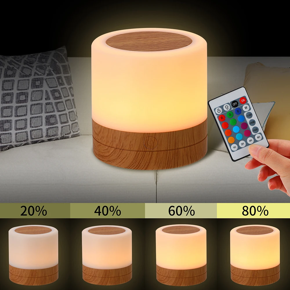 RGB Night Lamp Camping Light Atmosphere Night Lights Bedside Lamps Color Changing Tent with Remote Touch Control for Bedroom Dec - Image 4
