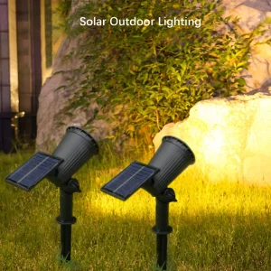 9 LEDs Solar Spotlights, Outdoor Waterproof, Spot Lights, Brightness Adjustable for Garden Backyard Driveway Patio Decor