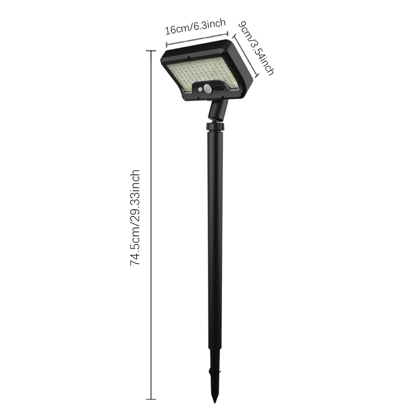 Solar Motion Sensor Garden Light, 5 - 6m Detection, 360° Rotatable Lamp, 4 Lighting Modes, Weatherproof Lighting, for Outdoor - Image 2