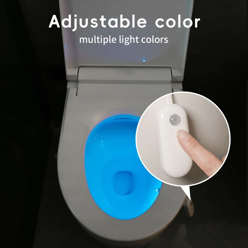 Smart Motion Sensor Toilet Light, USB Rechargeable LED RGB Night Light for Bathroom - Image 6