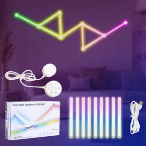 6/9PCS Smart RGB LED Wall Light Bars with 5V USB, Music Sync APP Control, 9 music Modes, 16 Million Colors DIY for Game Home