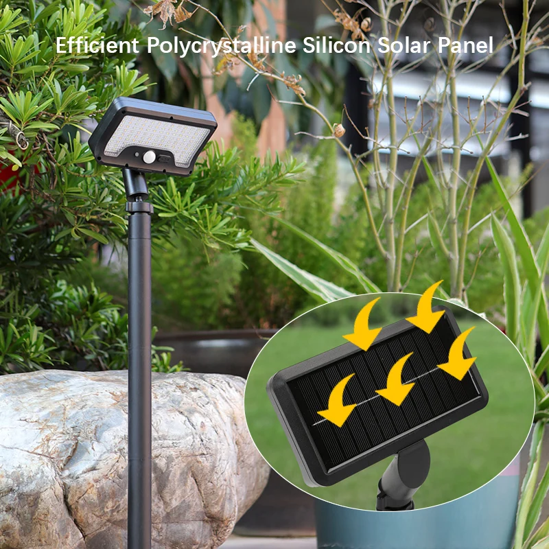 Solar Motion Sensor Garden Light, 5 - 6m Detection, 360° Rotatable Lamp, 4 Lighting Modes, Weatherproof Lighting, for Outdoor - Image 4