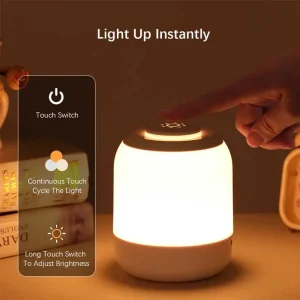 LED Night Lights, 3 Brightness USB Rechargeable Table Lamp, Portable Bedside Light, for Bedroom,Garage,Bedroom Study Room