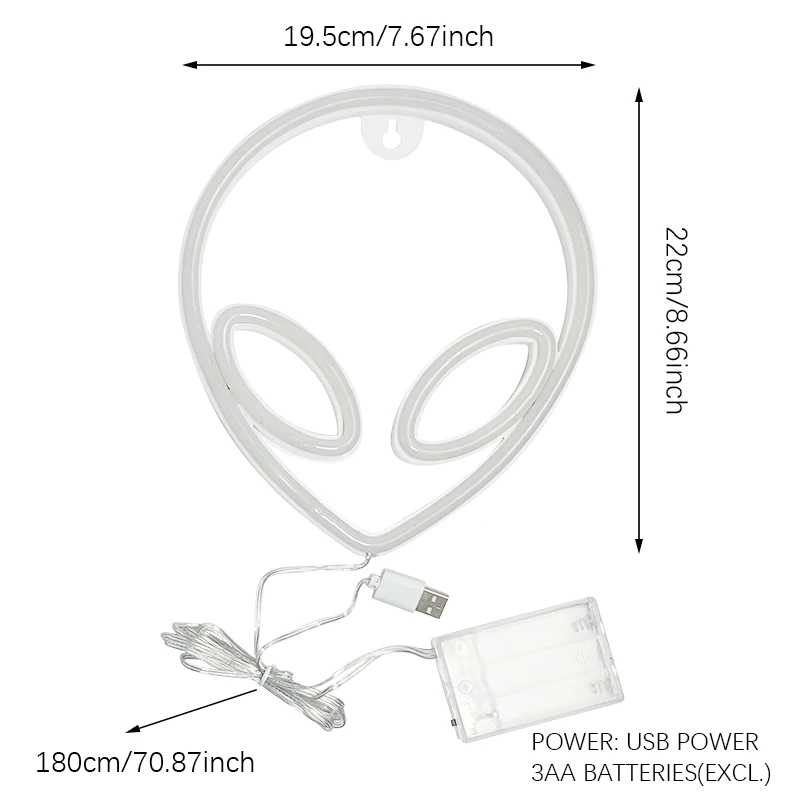 Alien Neon Lights, LED Signs Logo Light, Atmosphere lamp, for Kids, E-sport Room, Camping, Hotel, Shop, Game, Art, Home Decor - Image 2