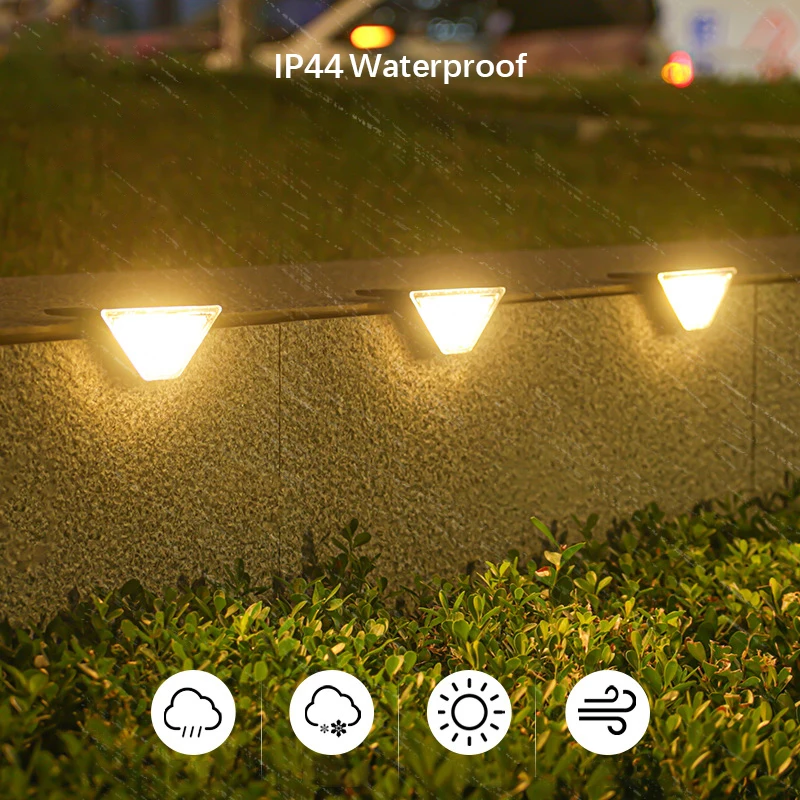 8Pcs LED Solar Step Lights, Waterproof Outdoor Stair Lights, Solar Deck Lights Outdoor Solar Landscape Lighting for Yard, Patio - Image 4