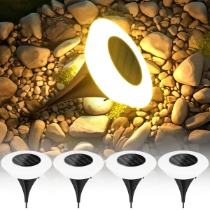 1/4PCS Solar Outdoor Lights 14LED Waterproof Lawn Lamp,360° Floor Lighting for Garden Yard Driveway Patio Camping Summer Decor