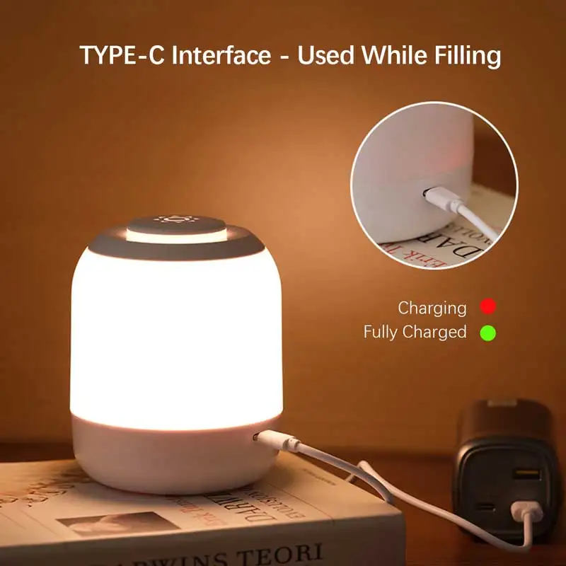 LED Night Lights, Adjustable Brightness USB Rechargeable Table Lamp for Kitchen Bedroom Garage Bedroom Bedside Camping Decor - Image 4